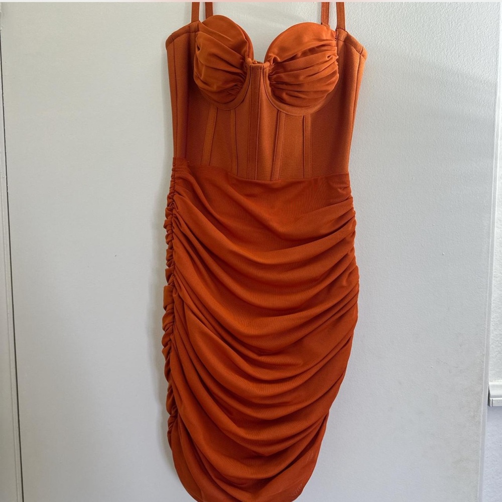 Athena Orange corset mini dress #corsetdress #minidress 
Size- M